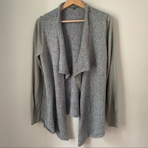 Retro-ology Cardigan Knit Open Front Cascading Long Sleeve Womens Size Large